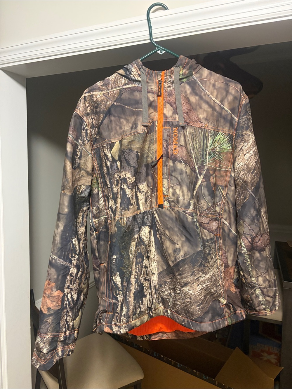 Realtree Camo Kids Hooded Jacket with Bright Orange Trim